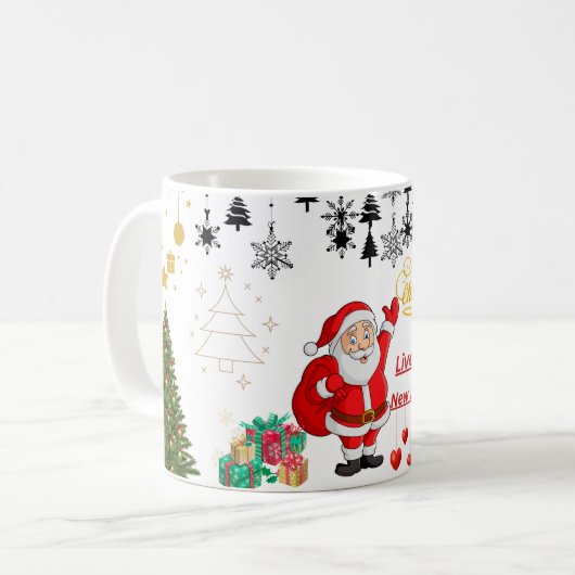 Happy Christmas Mug – Festive Holiday Coffee Cup Koffiemok (Voorkant links)