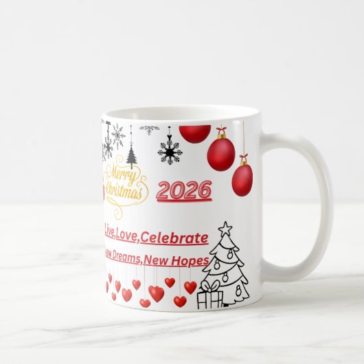 Happy Christmas Mug – Festive Holiday Coffee Cup Koffiemok (Rechts)