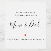 Happy christmas Mum & step dad Wijn Etiket (Enkel label)