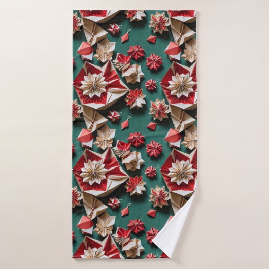 Happy Christmas origami handwerk11 - Badhanddoek (Badhanddoek)