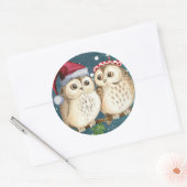 HAPPY CHRISTMAS OWL CLASSIC ROUND Sticker (Envelop)