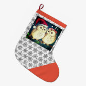 HAPPY CHRISTMAS OWLS kerstaking Grote Kerstsok (Voorkant (Hangend))