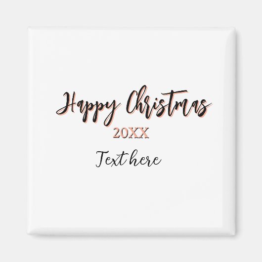 Happy Christmas peach black year name details holi Magneet (Voorkant)