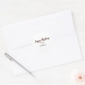 Happy Christmas peach black year name details holi Ronde Sticker (Envelop)