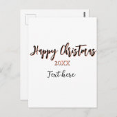 Happy Christmas perzik zwarte jaar naam details ho Briefkaart (Voorkant / Achterkant)