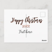 Happy Christmas perzik zwarte jaar naam details ho Briefkaart (Achterkant)