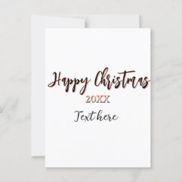 Happy Christmas perzik zwarte jaar naam details ho Briefkaart