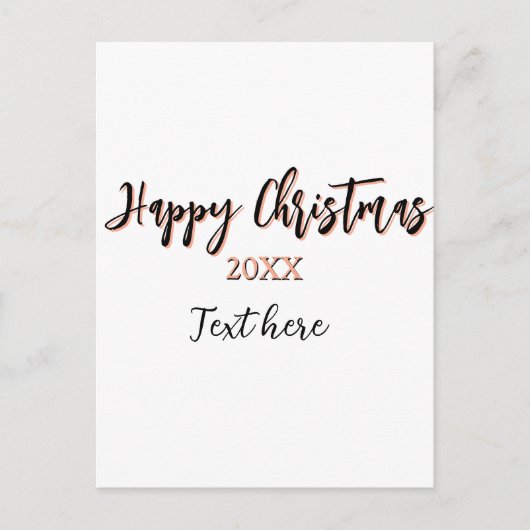 Happy Christmas perzik zwarte jaar naam details ho Briefkaart (Voorkant)