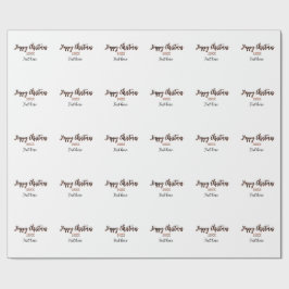 Happy Christmas perzik zwarte jaar naam details ho Cadeaupapier