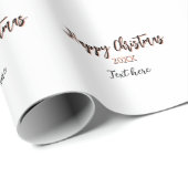 Happy Christmas perzik zwarte jaar naam details ho Cadeaupapier (Rol Hoek)