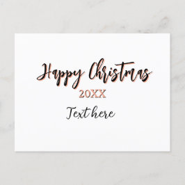 Happy Christmas perzik zwarte jaar naam details ho Feestdagenkaart