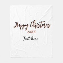 Happy Christmas perzik zwarte jaar naam details ho Fleece Deken