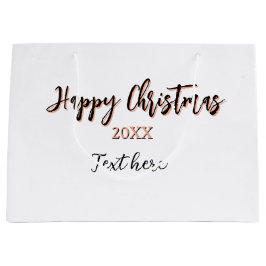 Happy Christmas perzik zwarte jaar naam details ho Groot Cadeauzakje