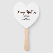 Happy Christmas perzik zwarte jaar naam details ho Handwaaier (Achterkant)