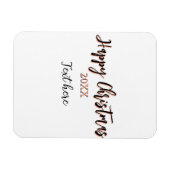 Happy Christmas perzik zwarte jaar naam details ho Magneet (Horizontaal)