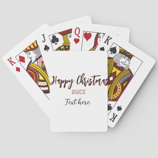 Happy Christmas perzik zwarte jaar naam details ho Pokerkaarten (Achterkant)