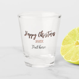 Happy Christmas perzik zwarte jaar naam details ho Shot Glas