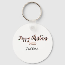 Happy Christmas perzik zwarte jaar naam details ho Sleutelhanger