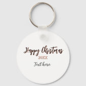 Happy Christmas perzik zwarte jaar naam details ho Sleutelhanger (Achterkant)