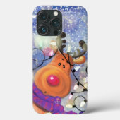 Happy Christmas Reindeer iPhone Case (Achterkant)