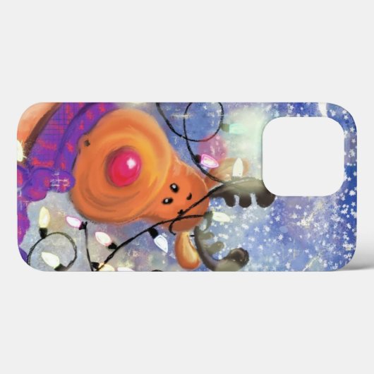 Happy Christmas Reindeer iPhone Case (Achterkant (horizontaal))