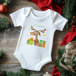 Happy Christmas Rendier Cartoon FEESTDAGEN Romper