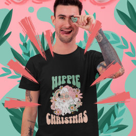 Happy Christmas Retro 60s Hippie Groovy T-shirt