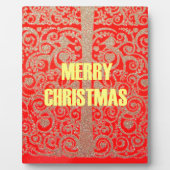 Happy Christmas Rood en Goud Collectie Fotoplaat (Voorkant)