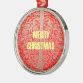 Happy Christmas Rood en Goud Collectie Metalen Ornament (Links)