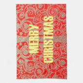 Happy Christmas Rood en Goud Collectie Theedoek (Verticaal)