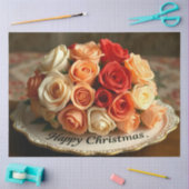 Happy Christmas Rose Flowers Bouquet Decoupage  Tissuepapier (Craft)