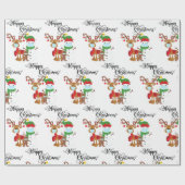 Happy Christmas Rudolph 2020 Covid Snowman Cadeaupapier (Vlak)