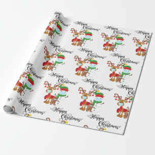 Happy Christmas Rudolph 2020 Covid Snowman Cadeaupapier