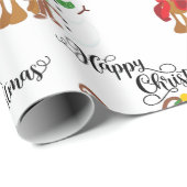 Happy Christmas Rudolph 2020 Covid Snowman Cadeaupapier (Rol Hoek)