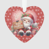 Happy Christmas Santa Claus Heart Acryl Ornament (voorkant)