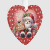 Happy Christmas Santa Claus Heart Acryl Ornament (voorkant)