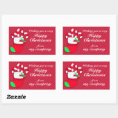 Happy Christmas snoep zakelijke cadeaubonnen Rechthoekige Sticker (Vel)