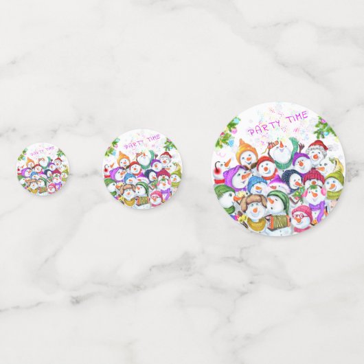 Happy Christmas Snowmans Party Confetti (Voorkanten)
