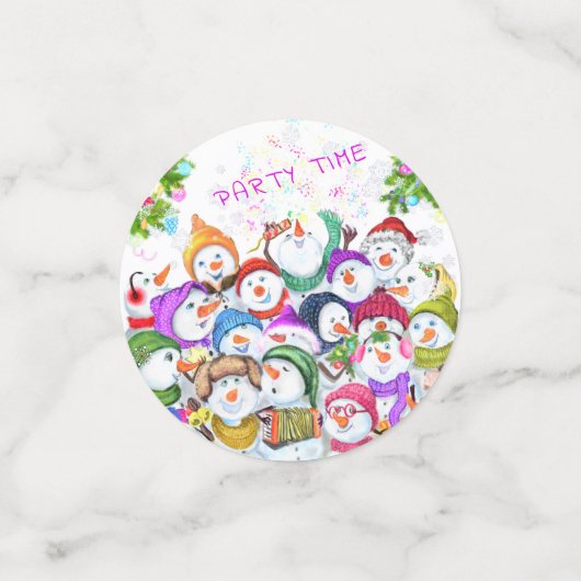 Happy Christmas Snowmans Party Confetti (Kleine voorkant)