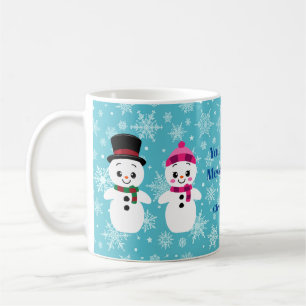 Happy Christmas Snowmen Coffee Mok