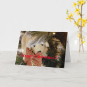 Happy Christmas Soft Speelgoed Puppy Kaart (Gele Bloem)