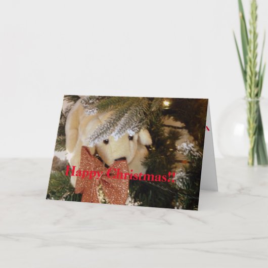 Happy Christmas Soft Speelgoed Puppy Kaart (Voorkant)