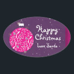 Happy Christmas sparkle bauble cadeau sticker<br><div class="desc">Glitter boomdecoratie stijl sticker toe te voegen aan uw geschenken. Ontwerp door Sarah Trett.</div>