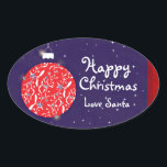 Happy Christmas sparkle bauble cadeau sticker blau<br><div class="desc">Glitter boomdecoratie stijl sticker toe te voegen aan uw geschenken. Ontwerp door Sarah Trett.</div>