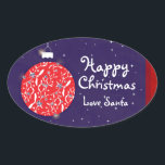 Happy Christmas sparkle bauble cadeau sticker blau<br><div class="desc">Glitter boomdecoratie stijl sticker toe te voegen aan uw geschenken. Ontwerp door Sarah Trett.</div>