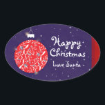 Happy Christmas sparkle bauble cadeau sticker blau<br><div class="desc">Glitter boomdecoratie stijl sticker toe te voegen aan uw geschenken. Ontwerp door Sarah Trett.</div>