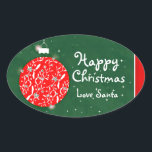 Happy Christmas sparkle bauble cadeau sticker groe<br><div class="desc">Glitter boomdecoratie stijl sticker toe te voegen aan uw geschenken. Ontwerp door Sarah Trett.</div>