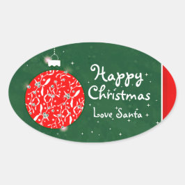Happy Christmas sparkle bauble cadeau sticker groe