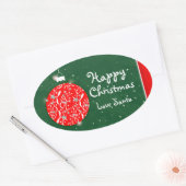 Happy Christmas sparkle bauble cadeau sticker groe (Envelop)