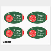 Happy Christmas sparkle bauble cadeau sticker groe (Vel)